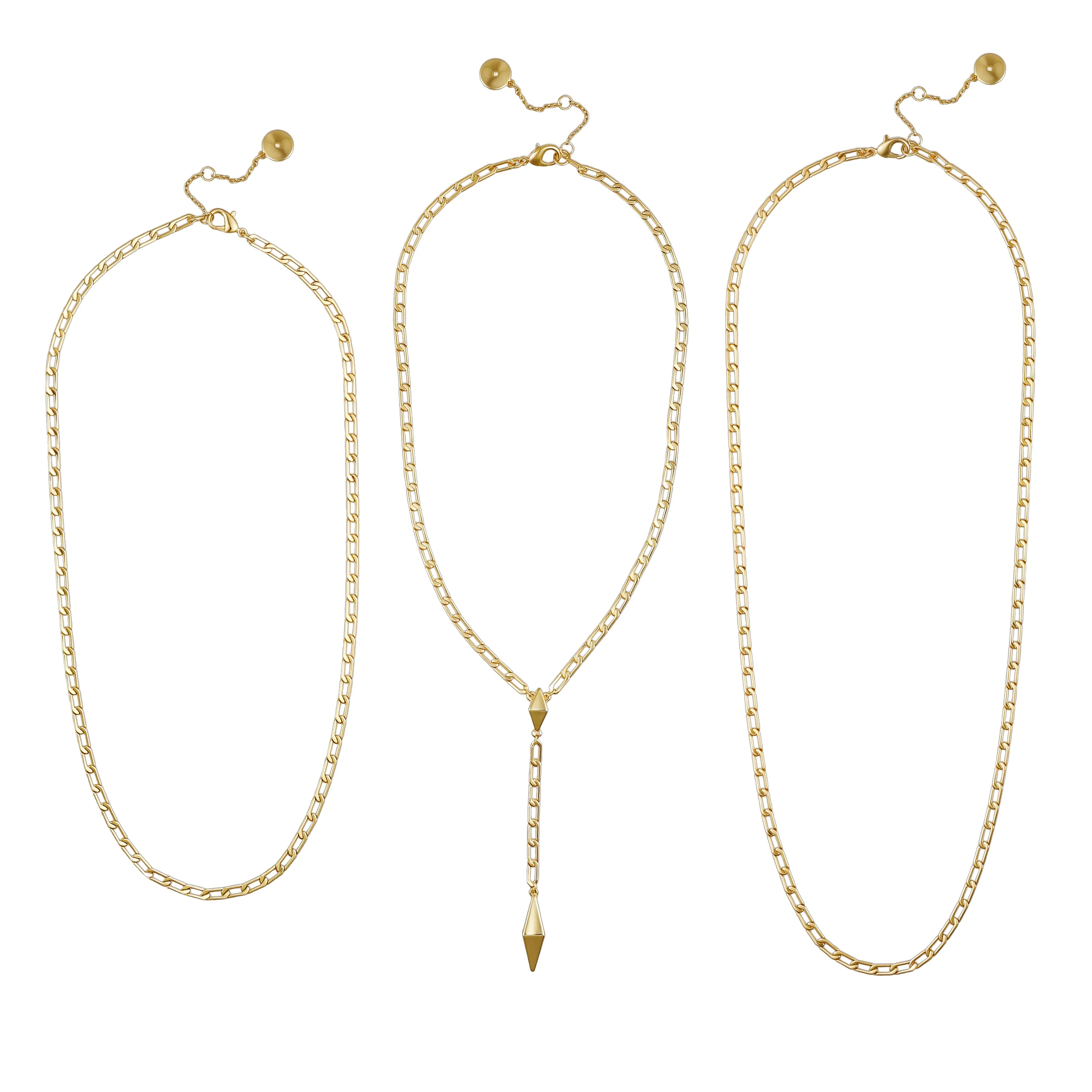 3 Piece Goldtone Chain Necklaces - Image 2