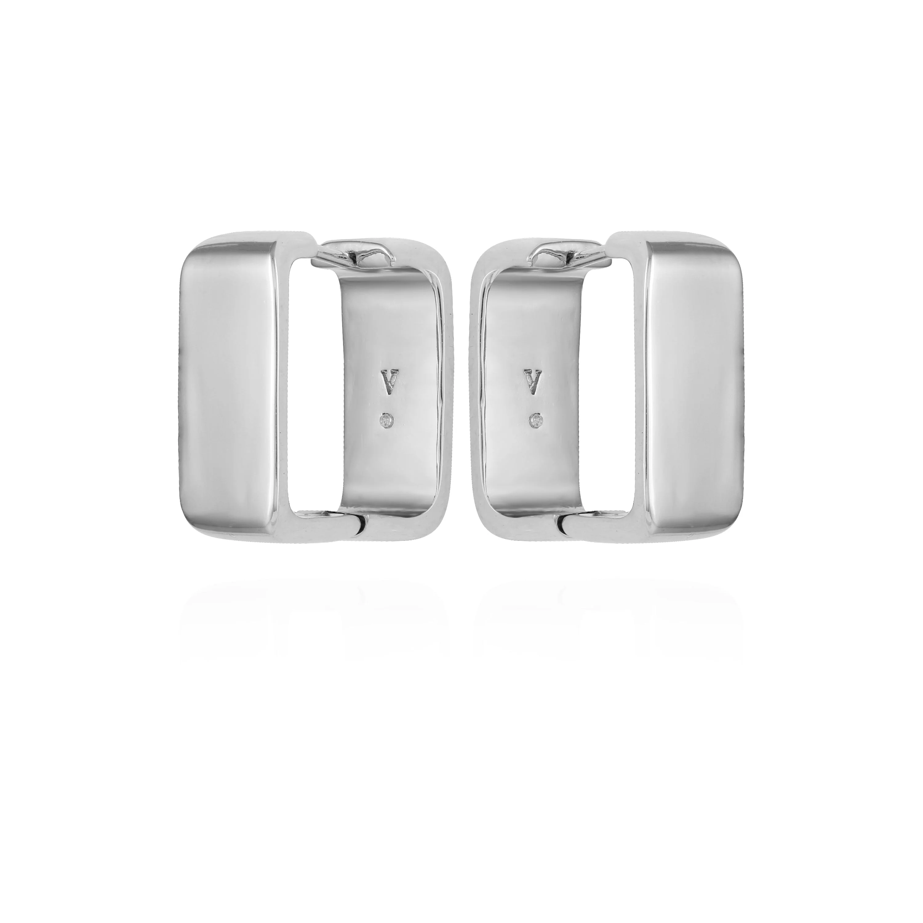 Brass Rectangle Hoop Earrings