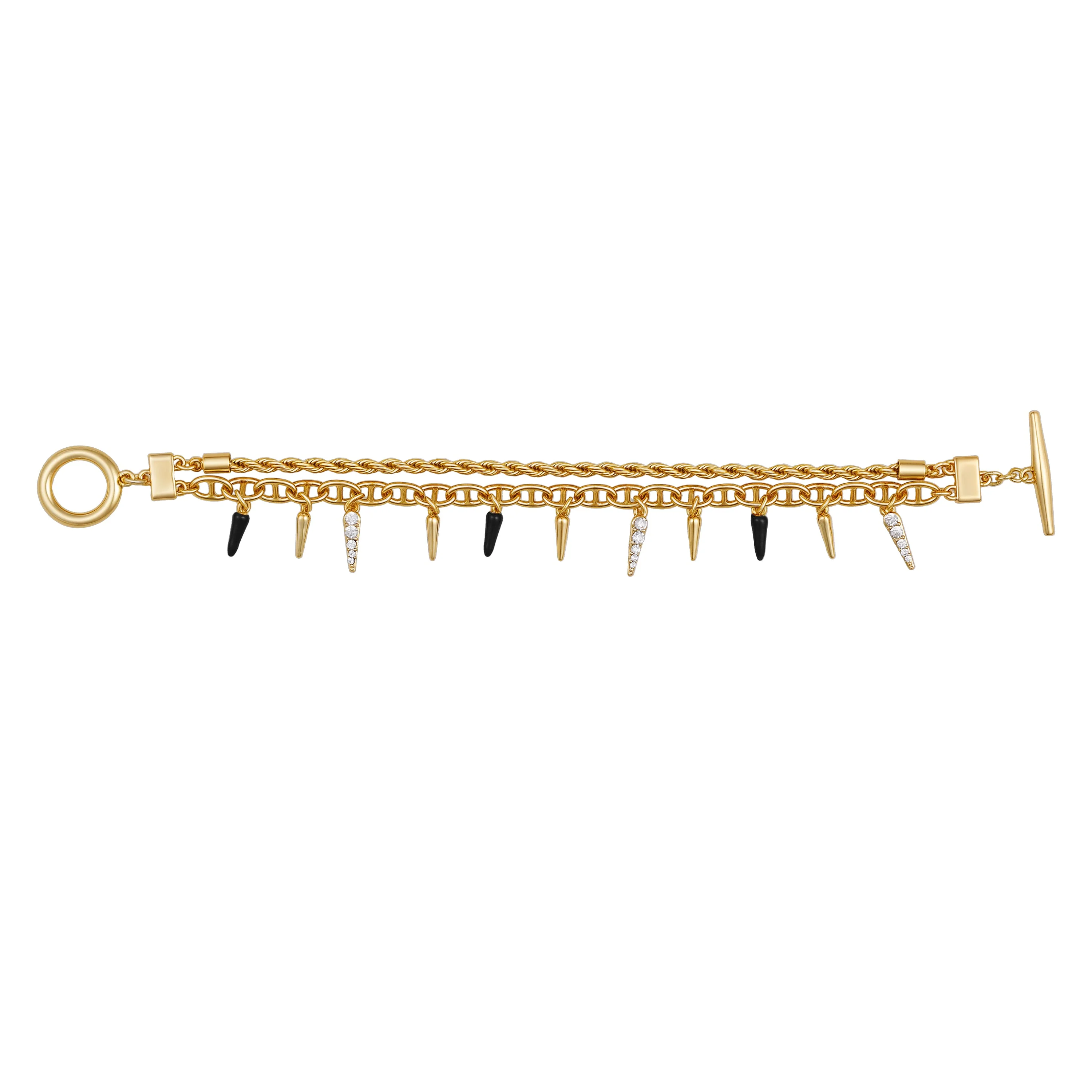 Crystal And Goldtone Multi Strand Bracelet - Image 2