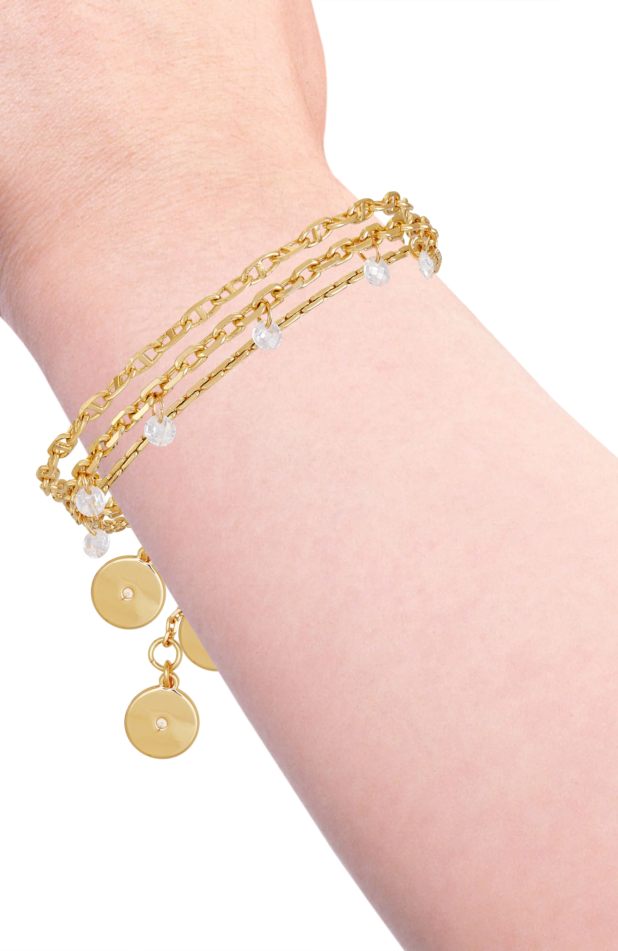 Goldtone Chain Bracelet Set - Image 2