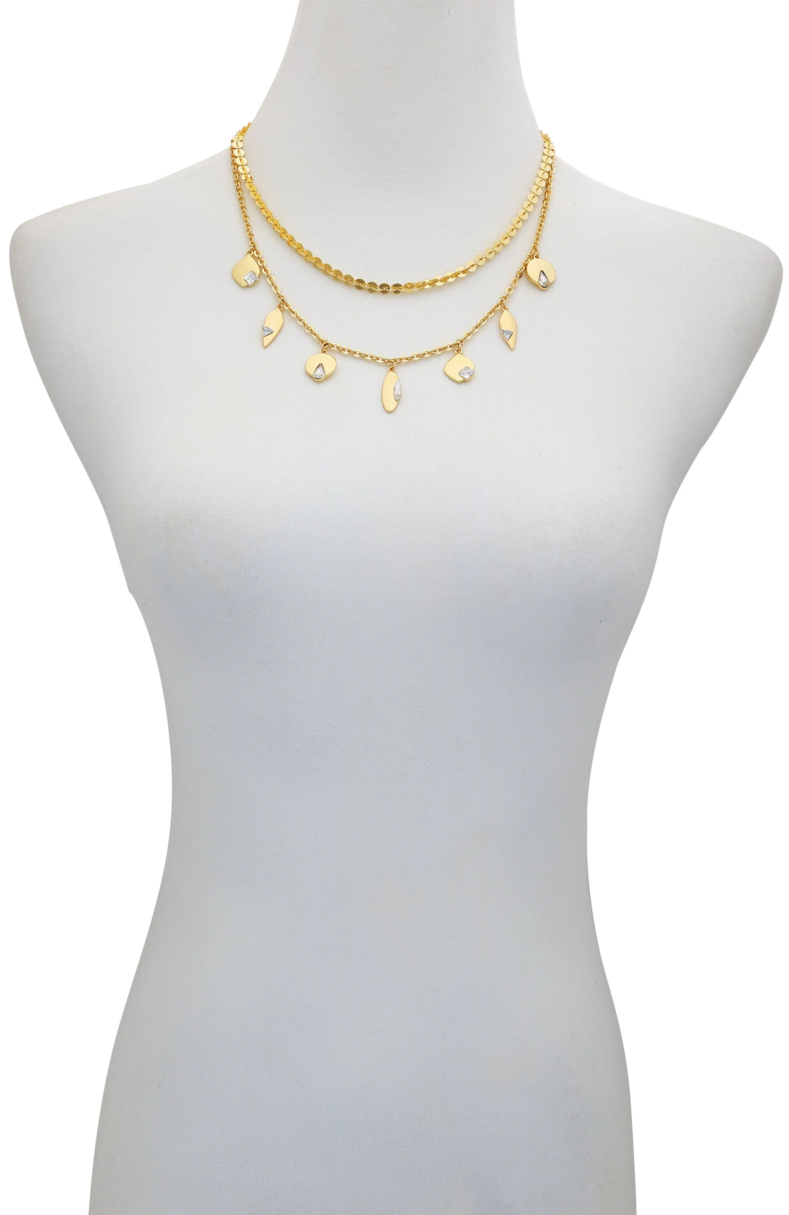 Goldtone Charm Layered Necklace - Image 2