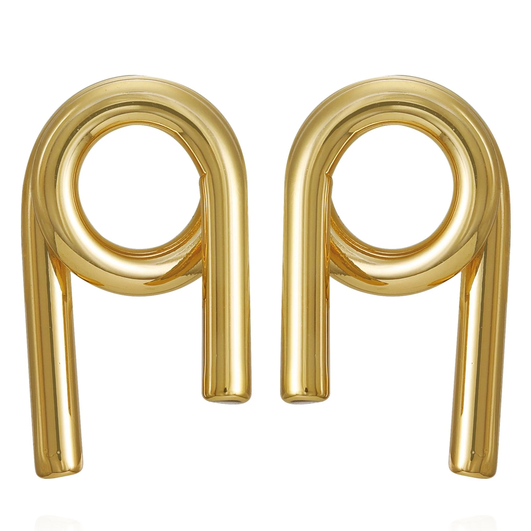 Goldtone Short Twisted Drop Earrings - Image 2