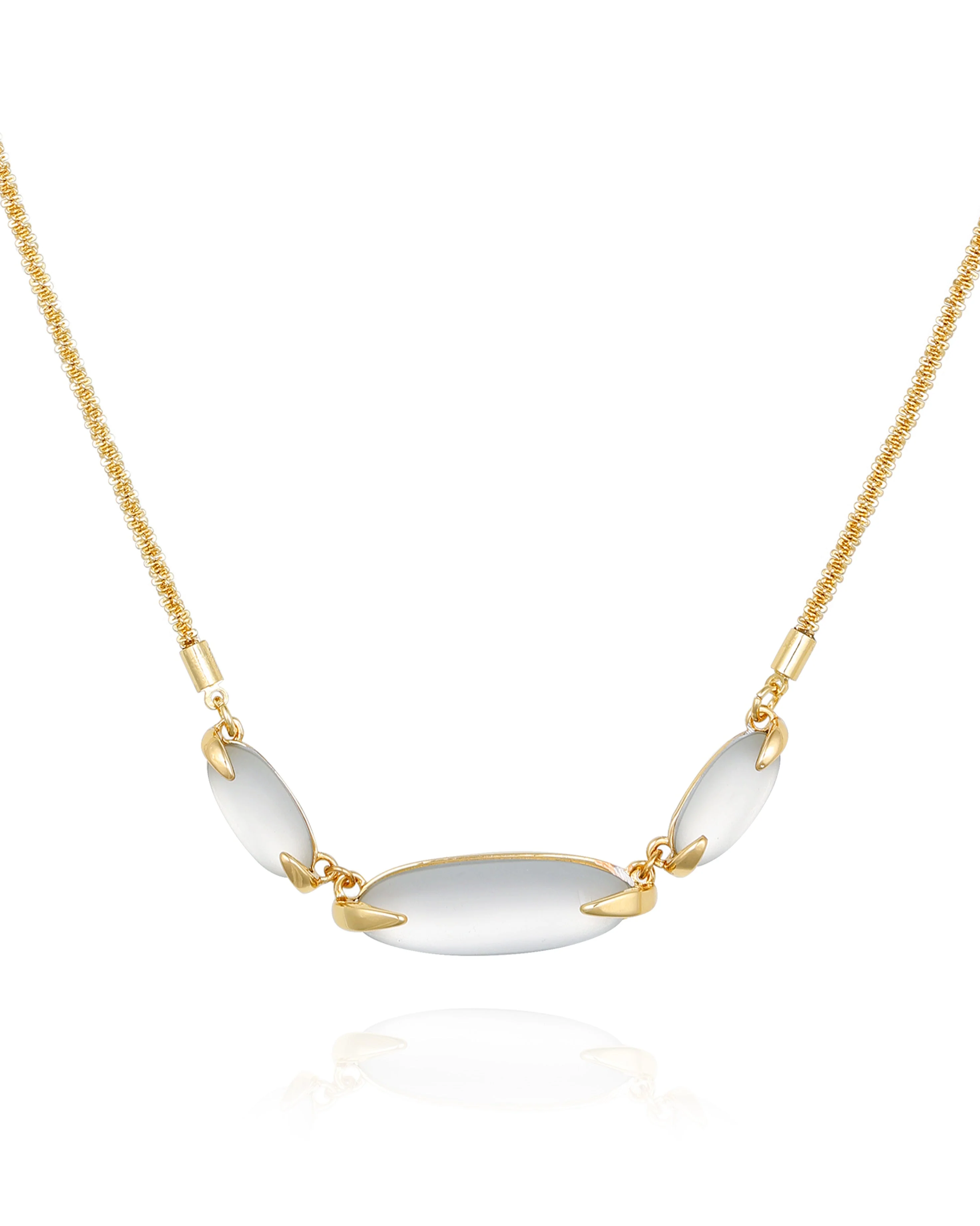Goldtone Stone Collar Necklace - Image 2