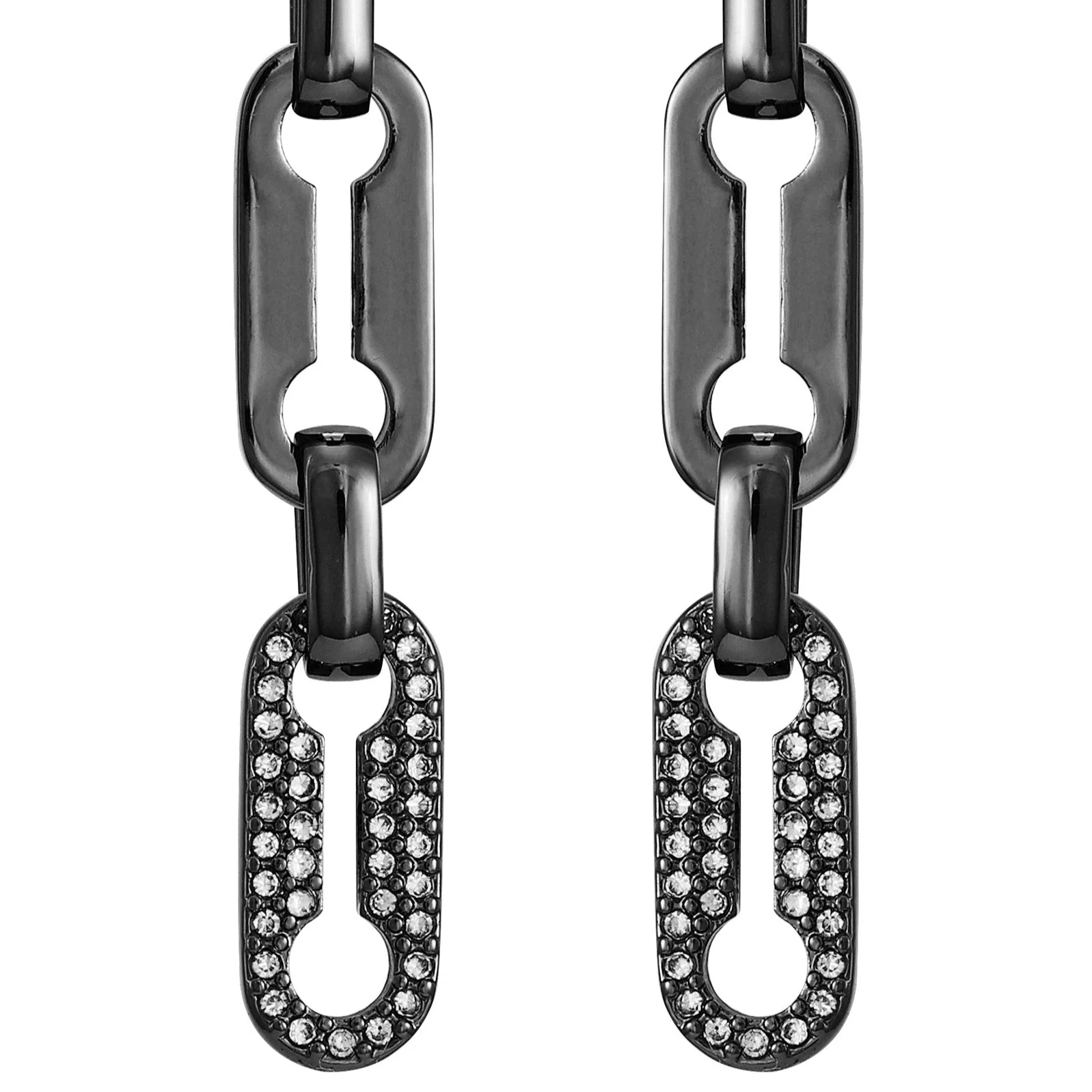 Hematite Link Dangle Drop Earrings - Image 2