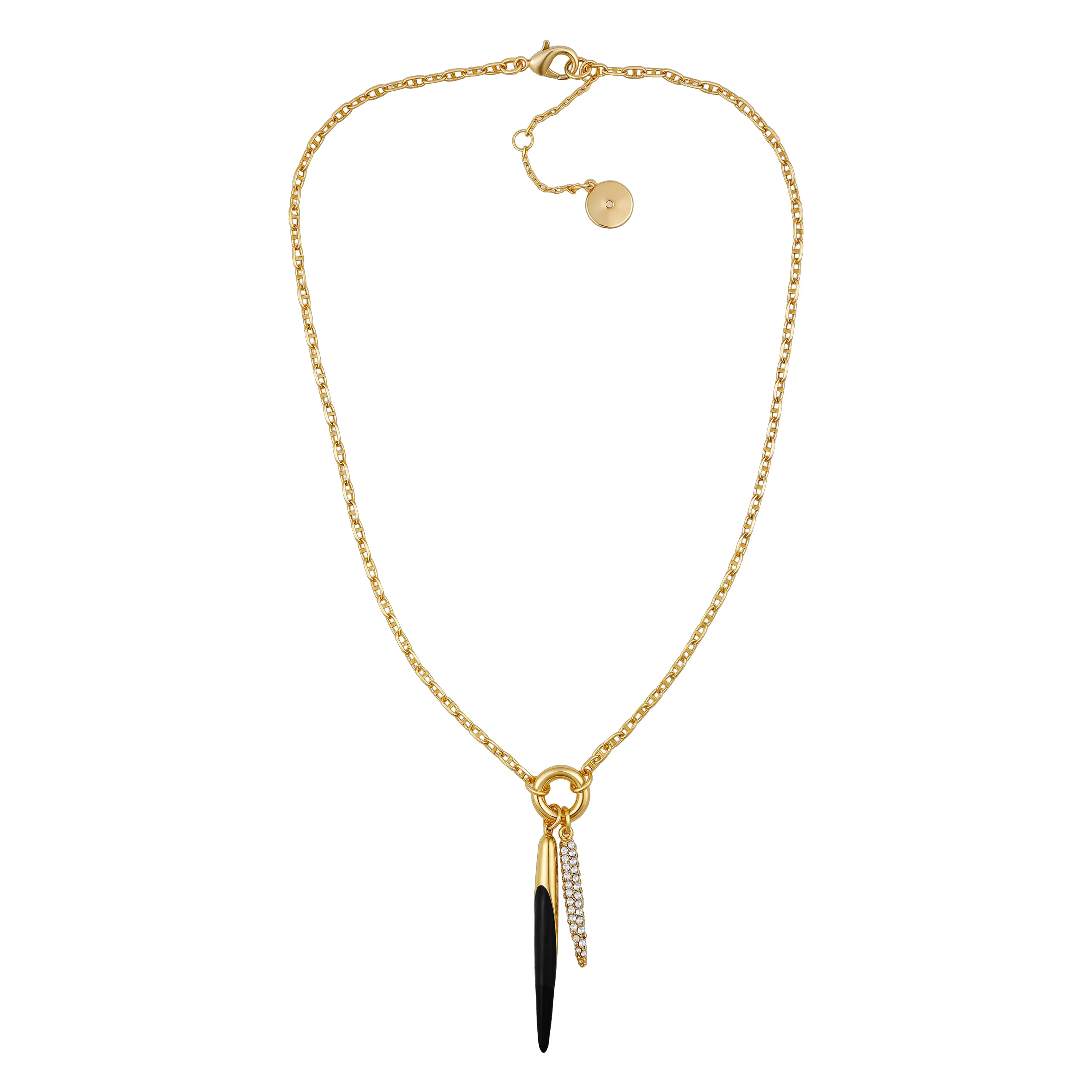 Pendant Necklace With Black And Crystal Accents - Image 2