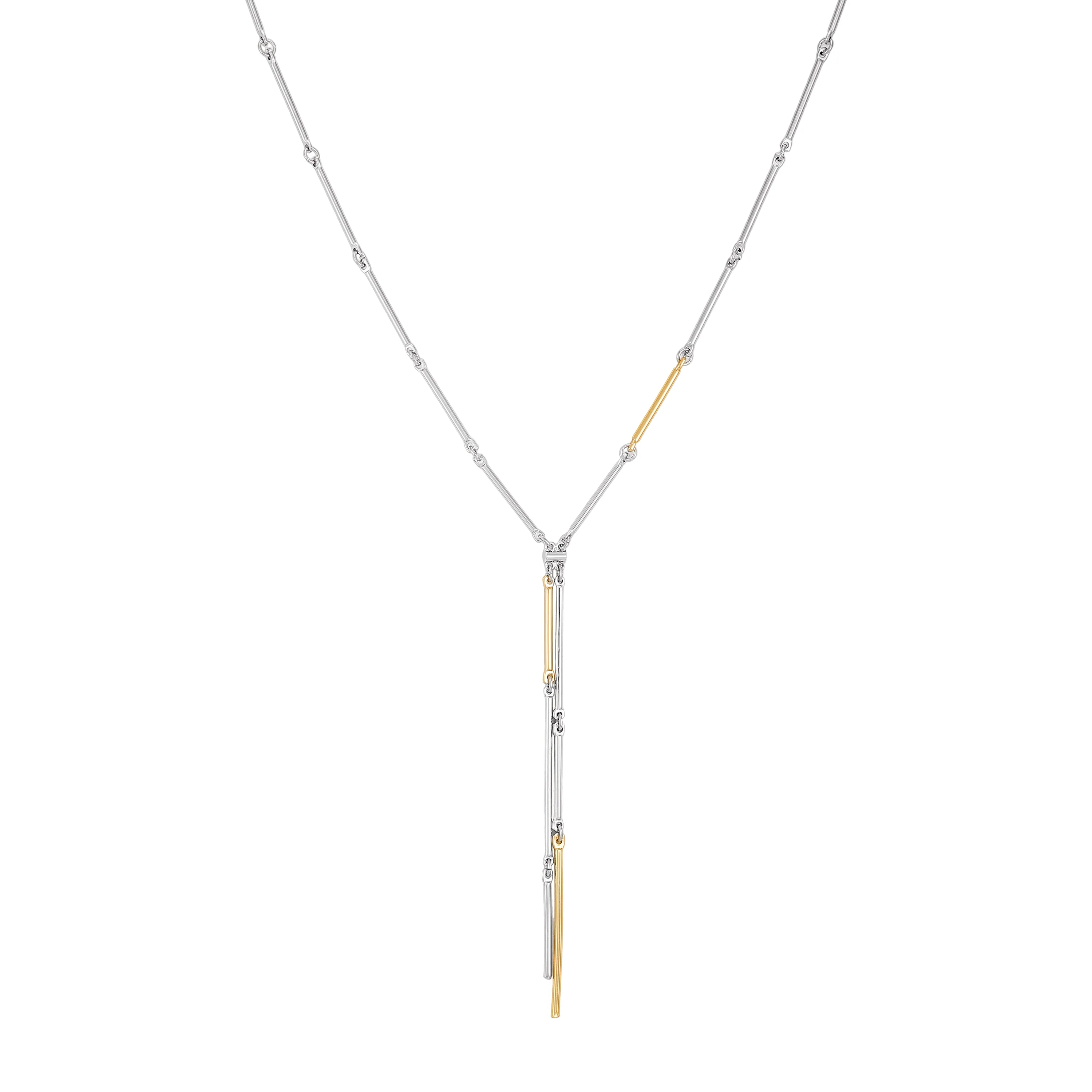 Two Tone Bar Pendant Necklace