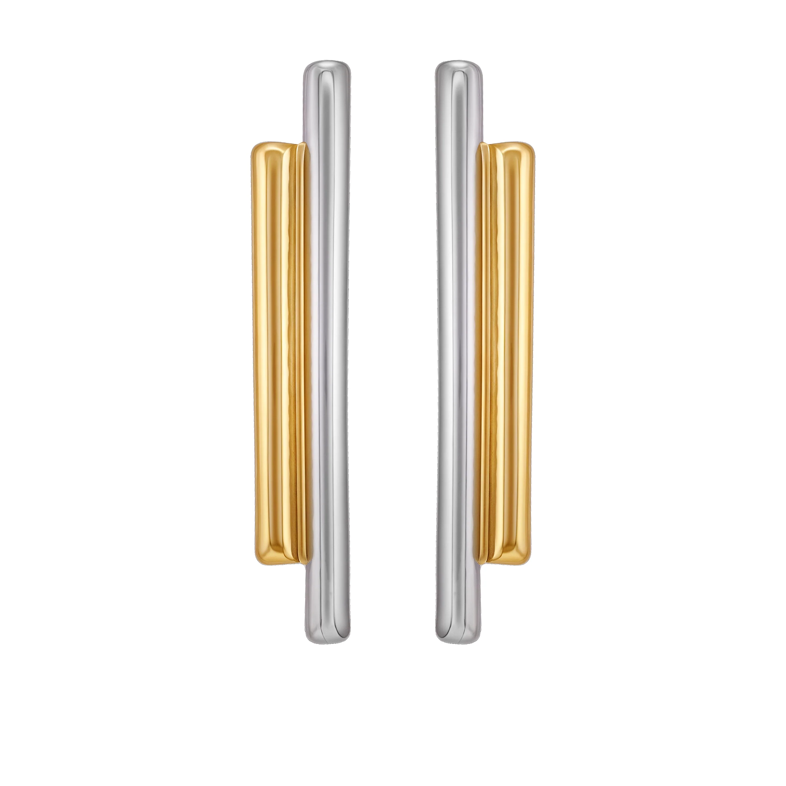 Two Tone Linear Earrings